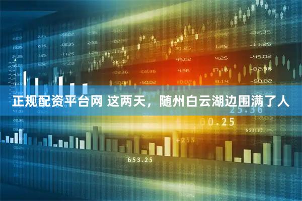 正规配资平台网 这两天，随州白云湖边围满了人